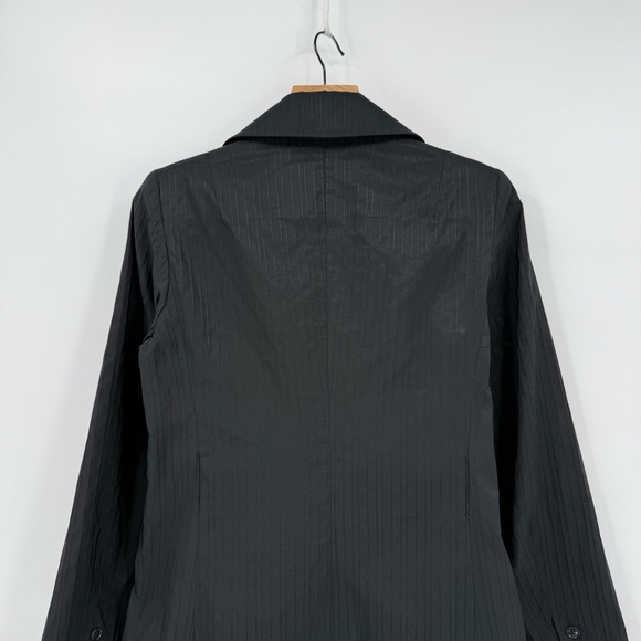 Max Mara Made In Italy Vintage Pinstripes Retro Black Long Jacket Size USA 8 - Picture 9 of 12